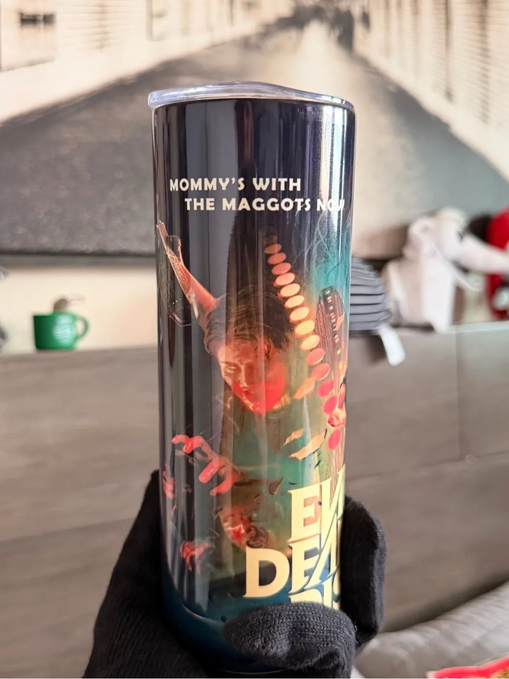 Horror Graphic Stainless Tumbler in Black and Multicolor